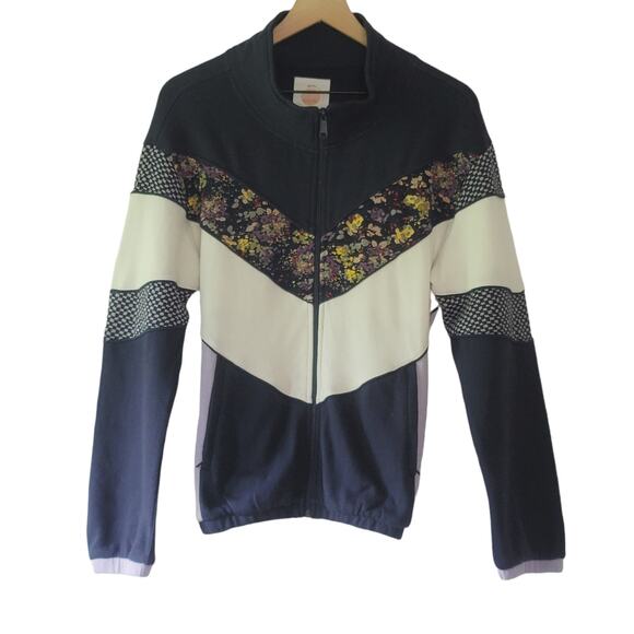 NWT Anthropologie Floral Colorblocked Track Jacket - Small - Picture 5 of 9